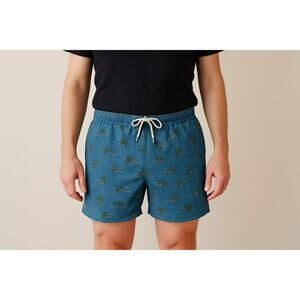 Trunks Surf & Swim Co. Palm Tree Swim Trunks Blue Size Large